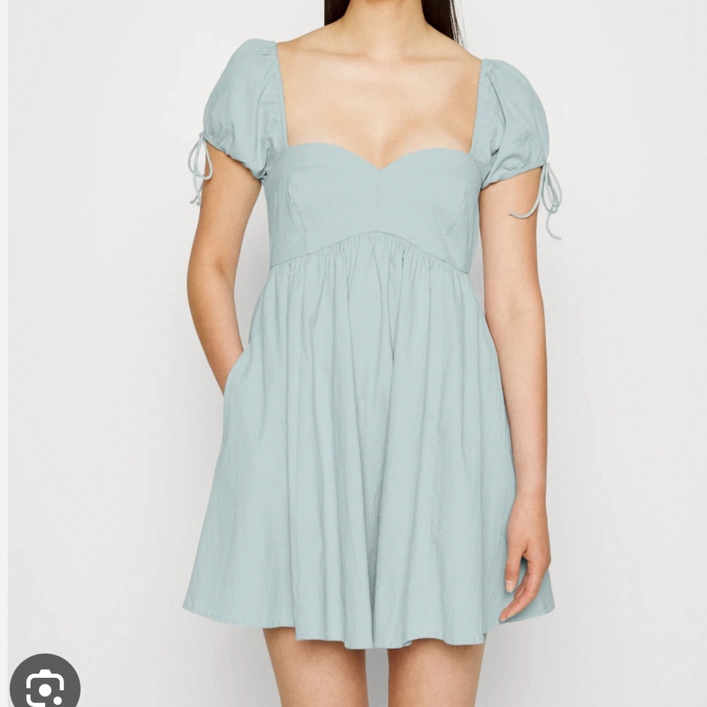Abercrombie Tie Puff Sleeve Bow Babydoll Dress - Picture 2 of 7